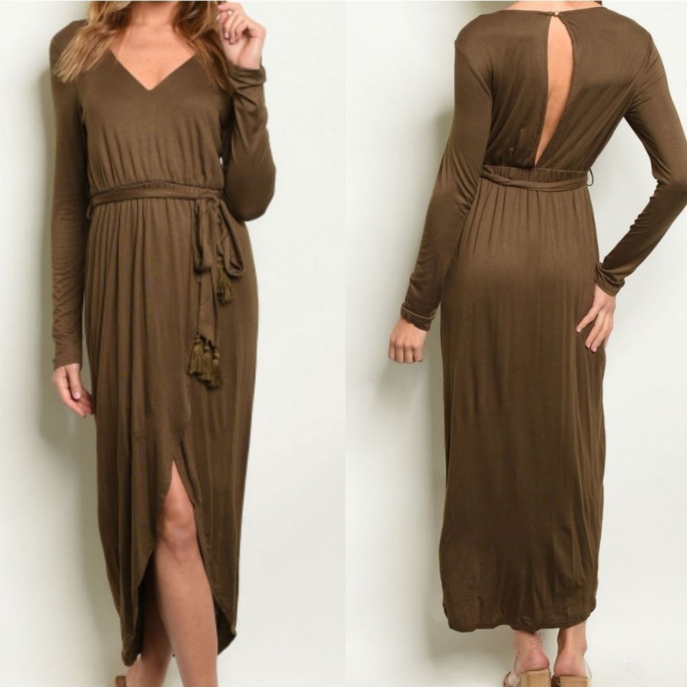 Medium Olive Long Sleeve Dress